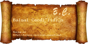 Balsai Cecílián névjegykártya